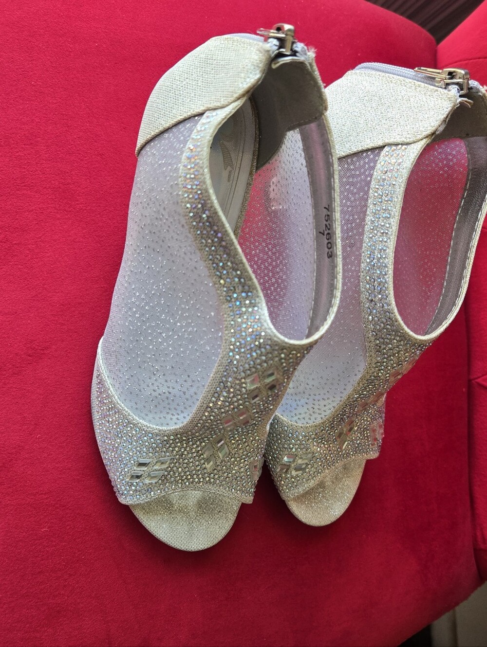 Sparkling Open-Toe Women's Sandals in Silver